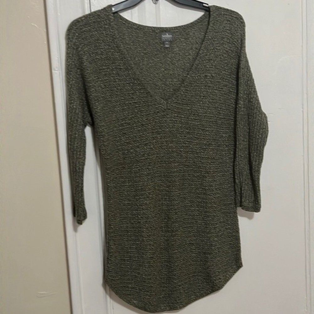 Green sweater Green gray soho jean long sweater